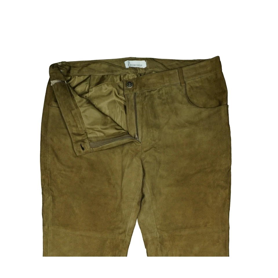 ZUCCHERO Damen Ziegen Veloursleder Leder Hose Straight XL 42 W32 L28 Braun weich - Bild 2 von 4