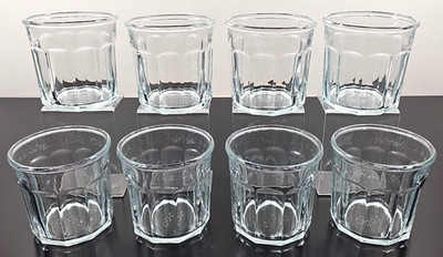 8 Luminarc Working Collection Clear 14 Oz Flat Tumbler Set 500 Panel Cristal Lot