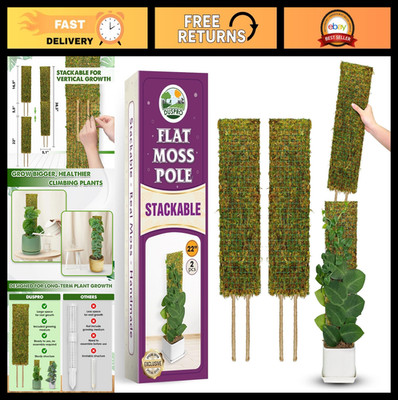 Stackable Flat Mesh Moss Poles for Climbing Plants - 2 Pack 22  Handmade Support