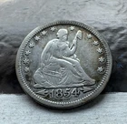 1854 ~ Seated Liberty Silver Quarter ~ Tough Date ~ XF ~ Nice Coin!