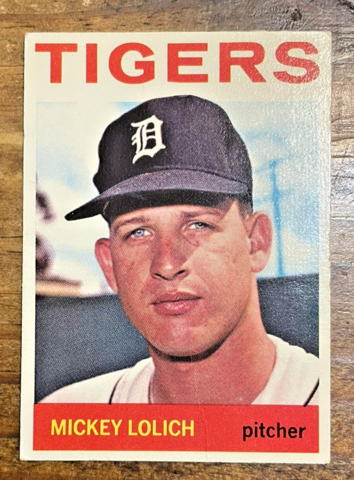 1964 Topps #128, Mickey Lolich, Detroit Tigers, RC -  VG