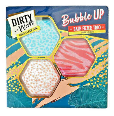 Dirty Works Bubble UP Bath Fizzer Trio - Christmas Holiday Gift Set 2.12ozx3
