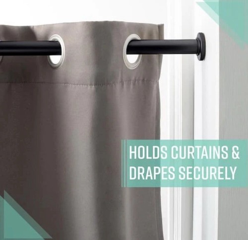 24 in. - 42 in. Adjustable Tension Curtain Rod in Matte Black - Picture 3 of 4