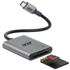 Acer SD Card Reader USB C, Dual Slots Type C to Memory Card Reader, Aluminum ...