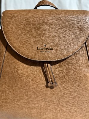 NWT Kate Spade New York Pebbled Leather Backpack Gingerbread Brown‎ Flap Bag KATE SPADE BACKPACK Like new | Mercari main image 4