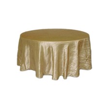 10 Gold 120" ROUND Taffeta Accordion TABLECLOTH Wedding Reception Event Party