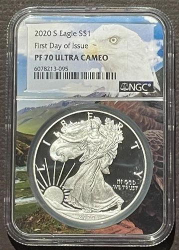 2020-S $1 SILVER AMERICAN EAGLE NGC PF70 First Day of Issue FDOI : 08218