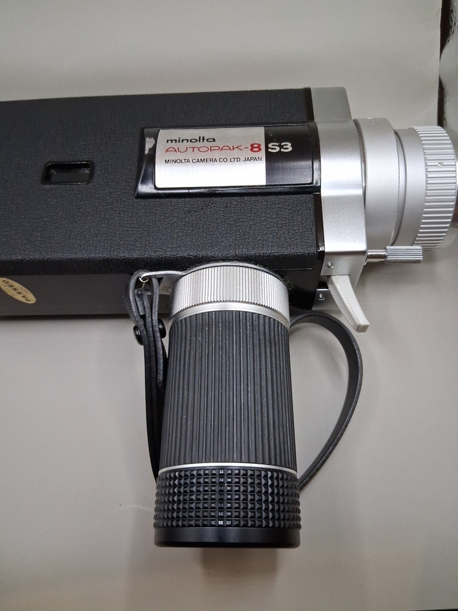 VINTAGE MINOLTA AUTOPAK-8 S3 SUPER 8 MOVIE CAMERA w/ MANUAL