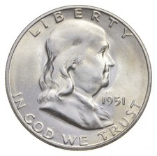 Choice Unc 1951 S Franklin Half Dollar Gem BU From Original Roll