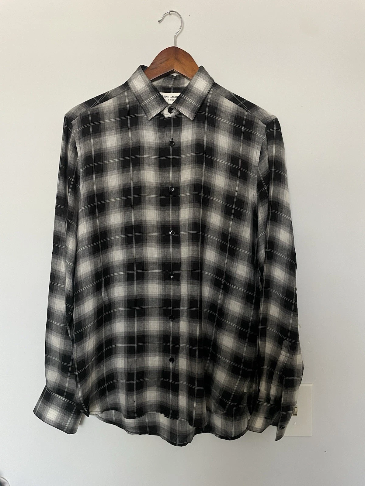 Saint Laurent — Saint Laurent Paris Hedi Silmane Shadow Plaid Shirt