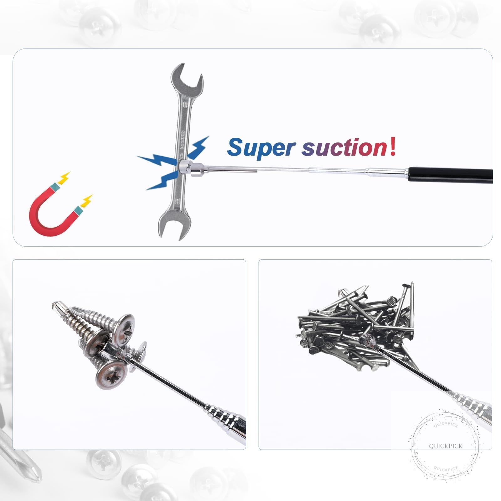 2Pcs Magnetic Telescoping Pick up Tool for Small Metal Tools with Pocket Clip 3