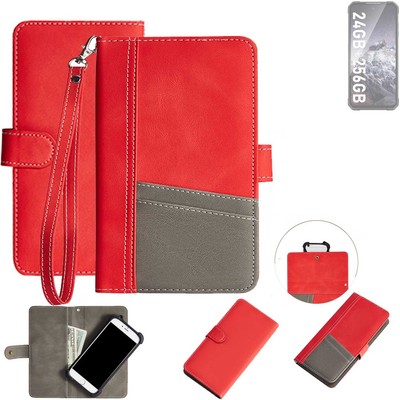 Schutzhülle für iiiF150 Air1 Ultra+ rot + grau Wallet Case Bookstyle Hülle