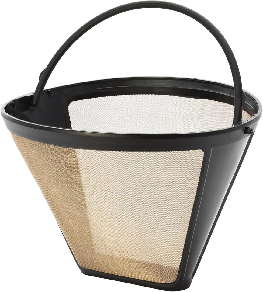 Filtro de café permanente de malla dorada Fino, filtro número 2 tamaños, prepara de 2 a 6 tazas Foto 3 de 4