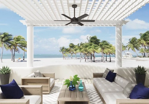 52" Hunter Jetty Bronze WeatherMax Outdoor Fan with Wall Control - Picture 5 of 7