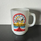 Vintage Snoopy Back the Beagle Milk Glass Mug #1 in Series 1980