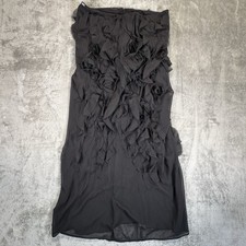 Zara Strapless Ruffles Flower Short Lined Black Dress Size Large