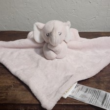 TAHARI Pink Plush Baby Elephant Trunk Up Lovey Security Blanket Stuffed Animal