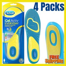 NEW SHOESOL GEL 1/2/4 PACK ACTIV EVERYDAY SHOCK ABSORPTION INSOLES (8-13)--(2-9)