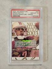 2003 SP Signature Arnaz Battle Rookie Football Card PSA 10. rookie card picture