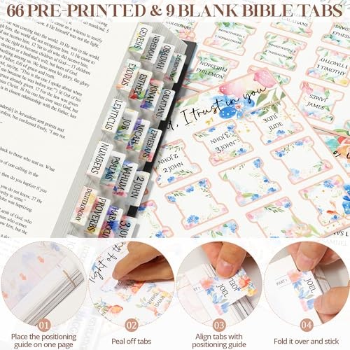 Bible Cover for Women Bible Case, Large Bible Bag w/Shoulder Strap, Floral - Bild 8 von 8