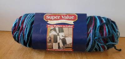 Bernat Super Value Worsted 4 Medium 5oz Yarn Skein Wine Twist #00509