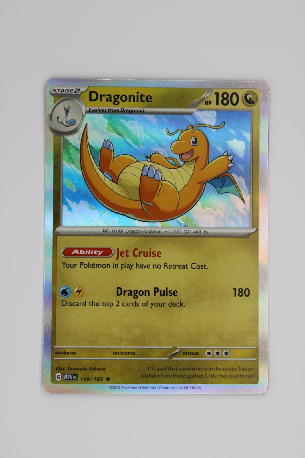 DRAGONITE 149/165 RARE 151 POKEMON HOLO NM B2-S11