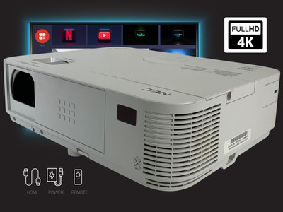 4K 3LCD Projector for Sports Watching 2800 Lumens High 10,000:1 Contrast w/Kit 