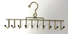 Metal Closet Organizer Hook Gold Color 10 Hooks Belts, Ties, Scarves, Etc