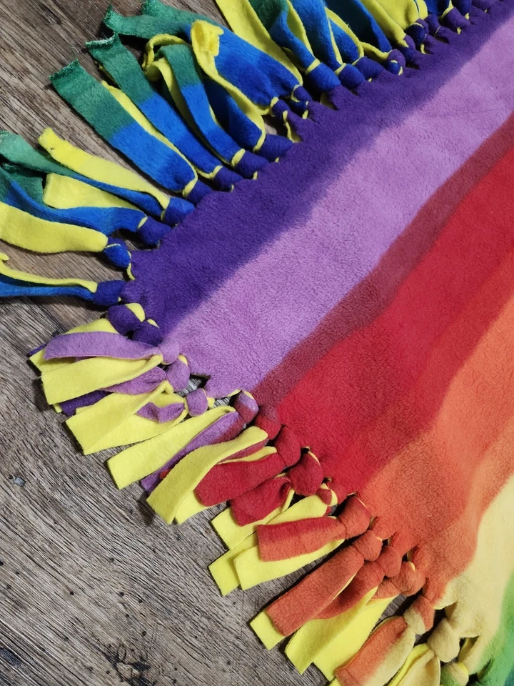 LGBTQ Gay Pride Blanket Super Soft Rainbow Plush Throw Wrap Tassels Giant 6 x 4 - Image 4 of 4