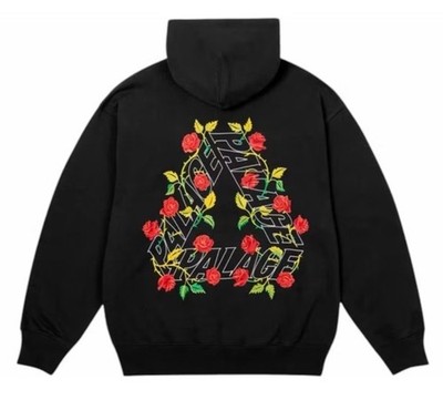 NWT Palace Skateboards Rose P3 Hood Black Sweatshirt FW25 Size