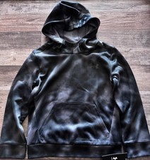NWT Under Armour Boys 6 Black/Gray Print Hooded Sweatshirt Hoodie 6