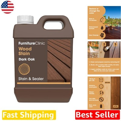 Dark Oak Wood Stain 2500ml | Fast Dry Water-Based, Low Odor, Non-Toxic