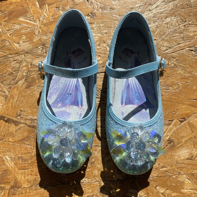 Hübsche Ballerinas in Größe 35 - Frozen Elsa & Anna - hellblau mit Glitzer - Neu