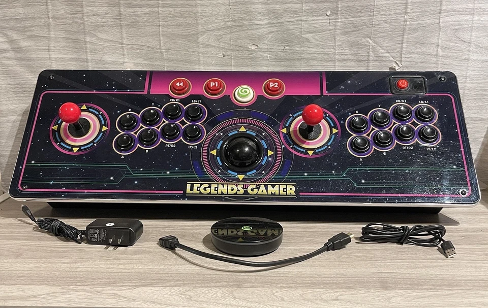 Consola Legends Gamer Pro Tabletop Doble Arcade Stick Trackball AtGames con Manual Foto 3 de 4