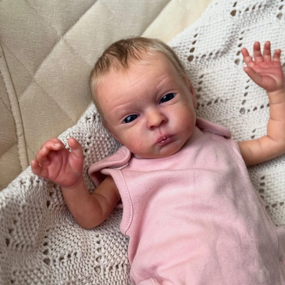 15in Reborn Doll Painted Newborn Baby W/Hand-Rooted Hair Cloth Body Toddler Gift - Image 3 of 3