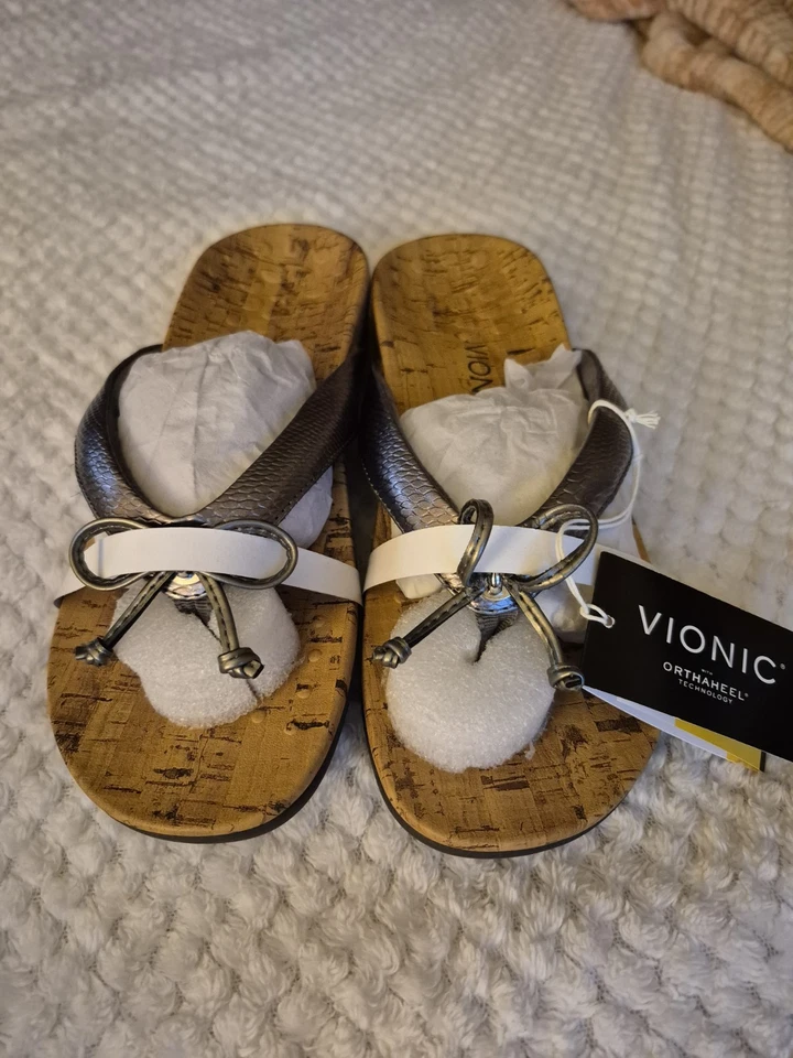 VIONIC Cassie Peltre Ortopédico Tanga Chanclas Sandalias con Lazo Mujer Talla 8 Foto 3 de 4