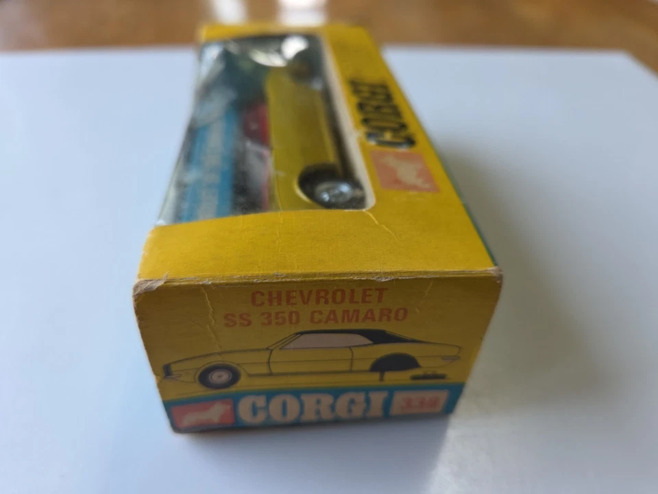 60s Corgi Chevy SS 350 Camaro Car in Box Window Broke Open Door Take Off Wheels - Image 2 of 4