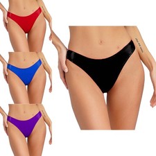 Mujeres Tangas Fiesta Bragas Noche Calzoncillos Informales Lencería Brillante Bikini Micro Suave
