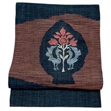 Nagoya obi obi denim style drum pattern shrine visit visiting wear wedding