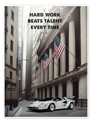 Poster Wolf of Wall Street - Hard Work Beats Talent Every Time - 2ToastDesign