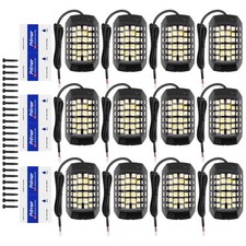 12 Pods Led Rock Lights For Trucks Underglow Wheel Well Light 6000k Pure White