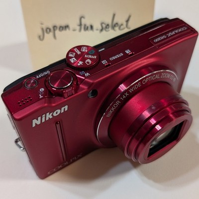 Nikon COOLPIX S8200 Red Digital Camera 16.1MP Compact 14x Zoom Tested Exc+++++