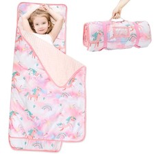 Toddler Nap Mat with Pillow and Blanket Set,Sleeping Bag, Roll up Slumber Bag...