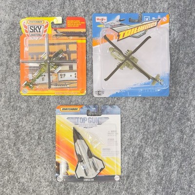 Lot of 3 Matchbox Skybusters Boeing AH-64 Apache Maisto Apache Top Gun Darkstar