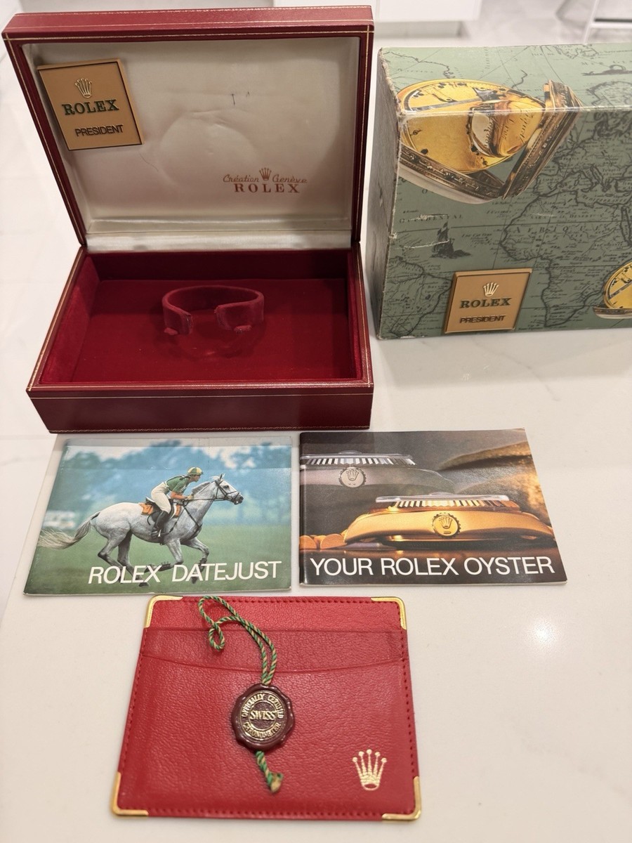 OEM Vintage Rolex President 6917/8 Watch Box Tapestry Booklets