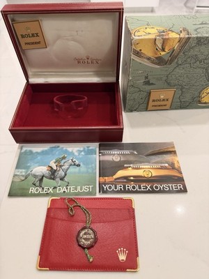 OEM Vintage Rolex President 6917/8 Watch Box Tapestry Booklets