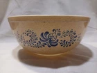 Vintage PYREX Homestead Nesting Mixing Bowl 4 Qt. #404 Blue Tan Retro Kitchen