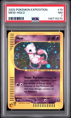 2002 POKEMON EXPEDITION #19 MEW-HOLO PSA 7