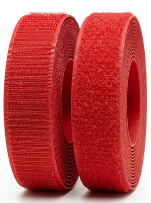VELCRO  Aufnähband rot - Haken, Schlaufe oder beides - 20 mm - 50 mm breit - abgelängt