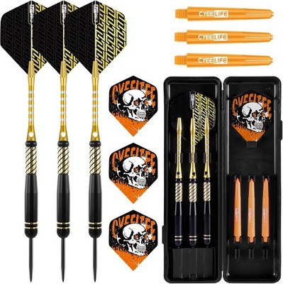 CyeeLife 20g Messing Darts Set mit Stahlspitze | 3 Dartpfeile mit 6 Schäften